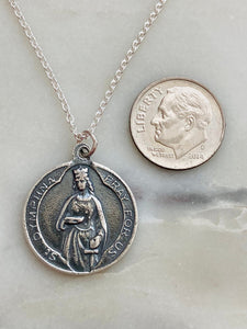 Sterling Silver Saint Dymphna Necklace