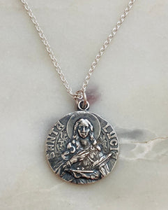 Sterling Silver Saint Lucy Necklace