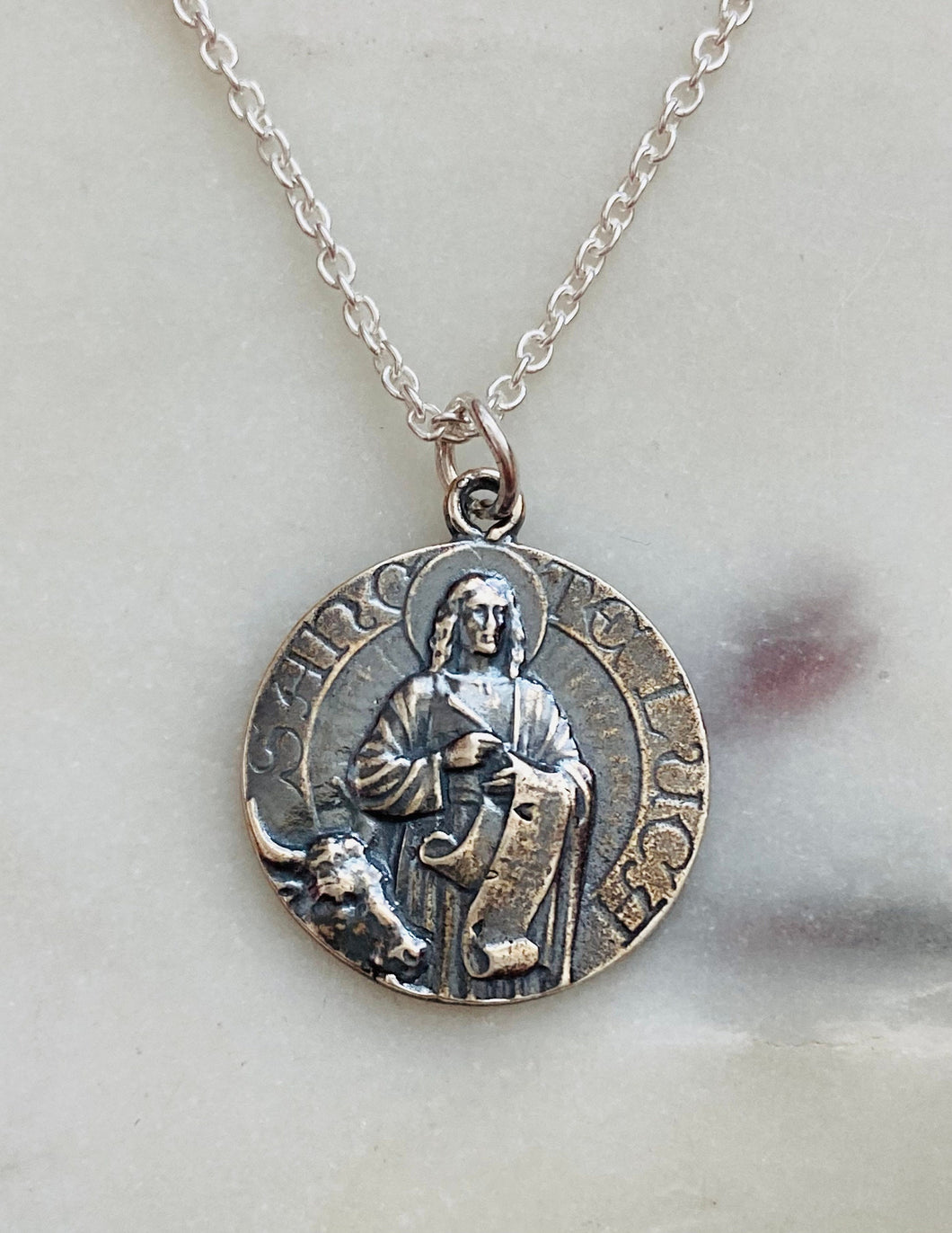 Sterling Silver Saint Luke Necklace