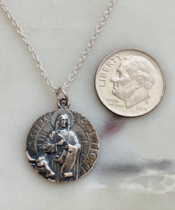 Sterling Silver Saint Luke Necklace