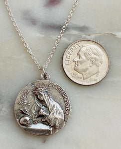 Sterling Silver Saint Catherine of Siena Necklace