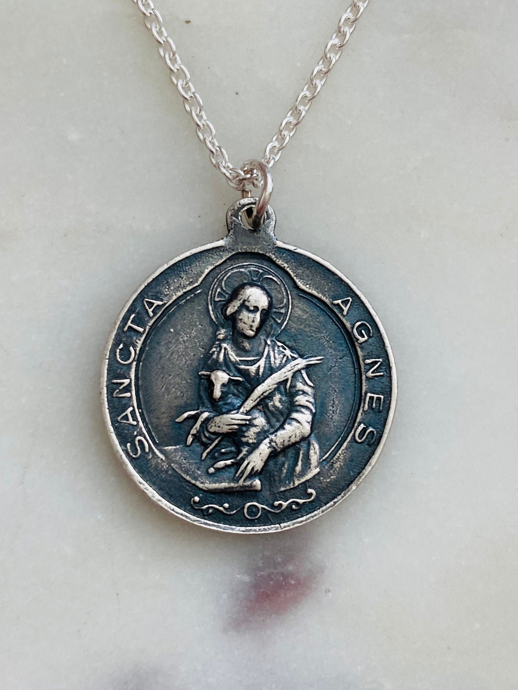 Sterling Silver Saint Agnes Necklace