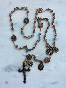 Labradorite Protection Rosary - Bronze - Saint Michael Benedict via CeCeAgnes