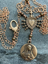 Load image into Gallery viewer, Immaculate Heart Our Lady of Sorrows Necklace - Solid  Bronze
