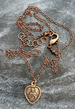 Load image into Gallery viewer, Our Lady of Mount Carmel Sacred Heard Solid Bronze Necklace
