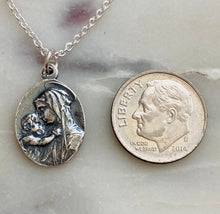 Load image into Gallery viewer, Sterling Silver Madonna and Child Necklace
