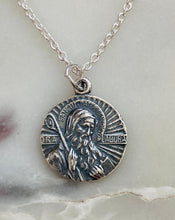 Load image into Gallery viewer, Sterling Silver Saint Benedict Ora Et Labora Necklace
