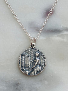 Sterling Silver Saint Cecilia Necklace