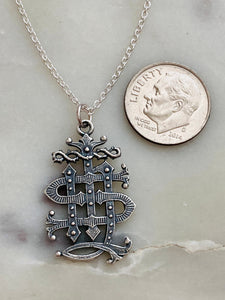 Sterling Silver Holy Name of Jesus Necklace - IHS