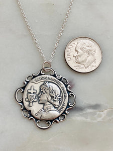 Sterling Silver Saint Joan of Arc Necklace