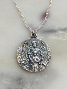 Sterling Silver Guardian Angel Necklace