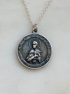 Sterling Silver Saint Maria Goretti Necklace