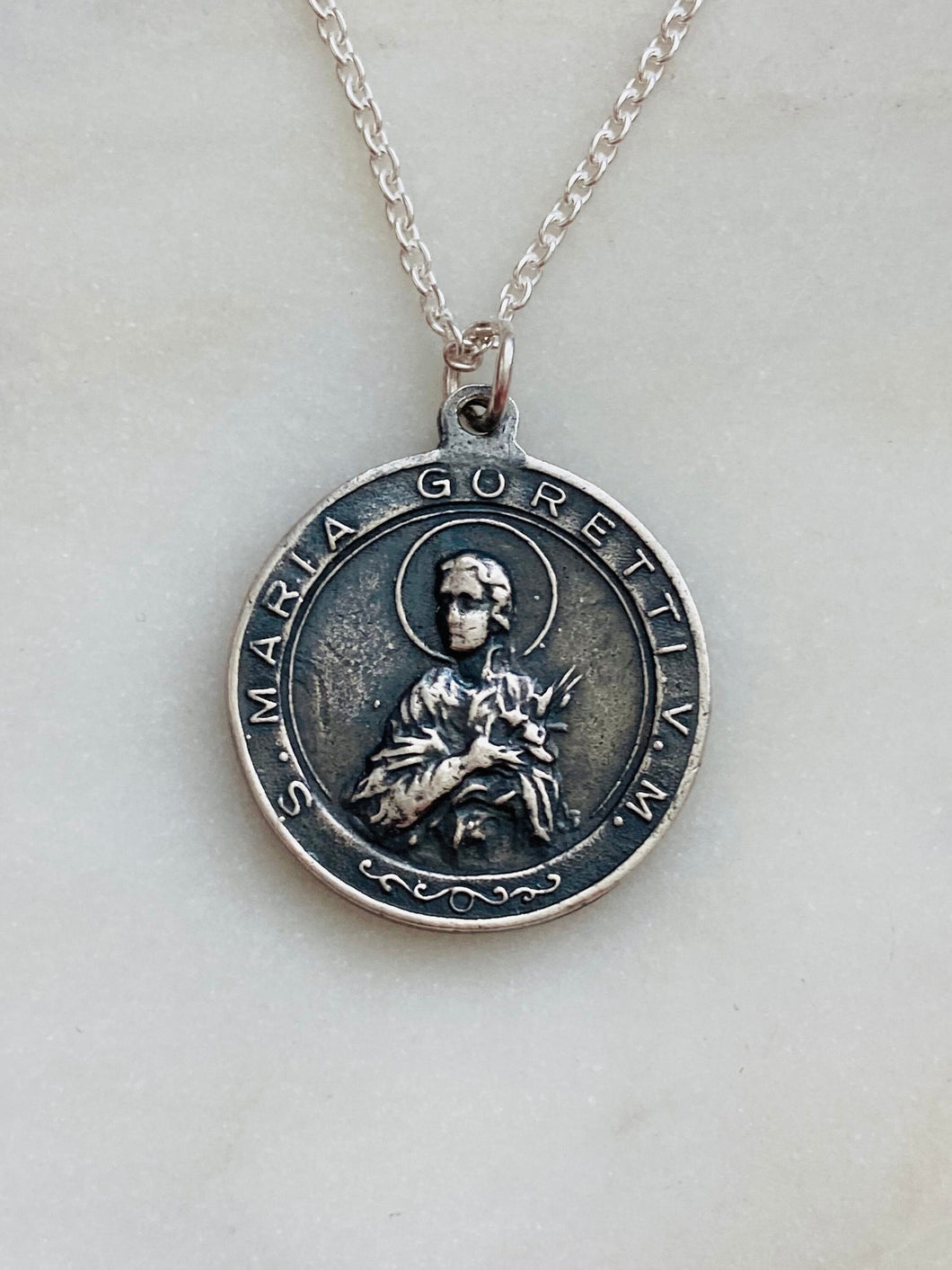 Sterling Silver Saint Maria Goretti Necklace