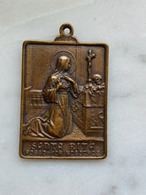 Load image into Gallery viewer, Saint Rita Medal -  Bronze - Antique Reproduction 1083 CeCeAgnes Rosary Parts
