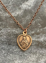 Load image into Gallery viewer, Our Lady of Mount Carmel Sacred Heard Solid Bronze Necklace
