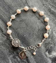 Load image into Gallery viewer, Freshwater Pearl Rosary Bracelet - All Sterling - Wire-wrapped CeCeAgnes
