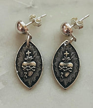 Load image into Gallery viewer, Sacred Heart Sterling Silver Earrings - CeCeAgnes
