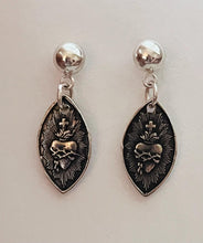 Load image into Gallery viewer, Sacred Heart Sterling Silver Earrings - CeCeAgnes
