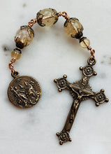 Load image into Gallery viewer, Three Hail Mary Chaplet - Holy Spirit - Trinity - Citrine and Bronze CeCeAgnes
