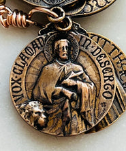 Load image into Gallery viewer, Evangelist Rosary - Bronze - Angelite - Matthew - Mark - Luke - JohnCeCeAgnes
