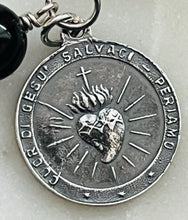 Load image into Gallery viewer, Black Onyx Rosary Bracelet - All Sterling - Sacred Heart - Holy Name - Wire-wrapped CeCeAgnes
