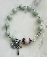 Load image into Gallery viewer, Jade &amp; Opal Rosary Bracelet - Sterling Silver Catholic Jewelry
