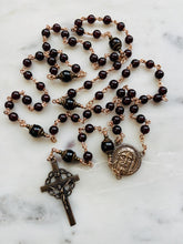 Load image into Gallery viewer, 69 Bead Precious Blood of Jesus Chaplet - Bronze and Garnet
