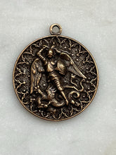 Load image into Gallery viewer, Medal - Saint Michael - Bronze or Sterling Silver - Antique Reproduction 1382 CeCeAgnes Rosary Parts
