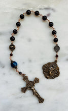 Load image into Gallery viewer, Our Lady of the Pillar - Garnet, Kyanite and Bronze - Tenner - Single Decade Rosary CeCeAgnes
