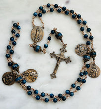Load image into Gallery viewer, Evangelist Rosary - Bronze - Kyanite - Matthew - Mark - Luke - John Stella Maris CeCeAgnes
