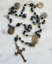 Load image into Gallery viewer, Evangelist Rosary - Bronze - Kyanite - Matthew - Mark - Luke - John Stella Maris CeCeAgnes
