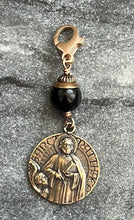 Load image into Gallery viewer, Bag Charm Saint Matthew Zipper Pull - Bronze and Onyx
