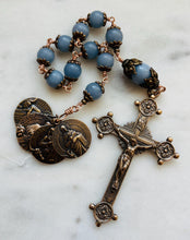 Load image into Gallery viewer, Evangelist Rosary - Bronze - Angelite - Matthew - Mark - Luke - JohnCeCeAgnes
