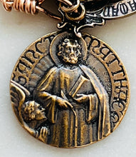 Load image into Gallery viewer, Evangelist Rosary - Bronze - Angelite - Matthew - Mark - Luke - JohnCeCeAgnes
