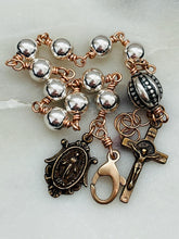 Load image into Gallery viewer, Mixed Metal Bracelet - Sterling Silver and Bronze - Saint Benedict Miraculous Medal

