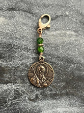 Load image into Gallery viewer, Saint Hubert Bag Charm - Zipper Pull - Bronze and Chrome Diopside
