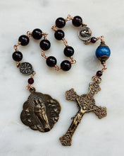 Load image into Gallery viewer, Our Lady of the Pillar - Garnet, Kyanite and Bronze - Tenner - Single Decade Rosary CeCeAgnes
