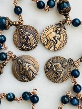 Load image into Gallery viewer, Evangelist Rosary - Bronze - Kyanite - Matthew - Mark - Luke - John Stella Maris CeCeAgnes
