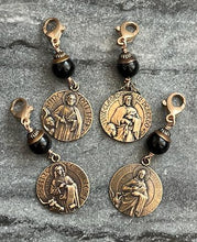 Load image into Gallery viewer, Four Evangelists Bag Charm Set: Bronze &amp; Onyx Zipper Pulls

