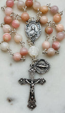 Load image into Gallery viewer, Saint Therese Chaplet - Pink Opal - Roses Crucifix - Sterling Silver CeCeAgnes
