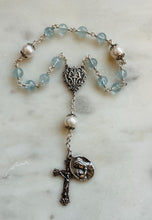 Load image into Gallery viewer, Sterling Silver Chaplet: Aquamarine Gemstones and Freshwater Pearls
