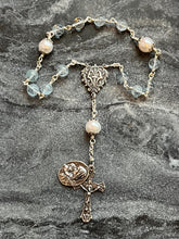 Load image into Gallery viewer, Sterling Silver Chaplet: Aquamarine Gemstones and Freshwater Pearls
