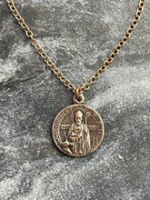 Load image into Gallery viewer, Saint Hubert Solid Bronze or Sterling Silver Necklace
