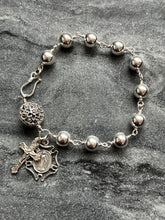 Load image into Gallery viewer, Handmade Sterling Silver Rosary Bracelet with Bali Bead
