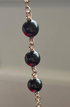 Load image into Gallery viewer, Three Hail Mary Chaplet - Mary Magdalene - Garnet Gemstones and Bronze Medals - Memento Mori CeCeAgnes
