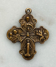 Load image into Gallery viewer, Three Way Cross - Bronze or Sterling Silver - Antique Reproduction 217 CeCeAgnes Rosary Parts
