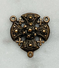 Load image into Gallery viewer, Jerusalem Cross Rosary Centerpiece - Bronze or Sterling Silver - Antique Reproduction 647 CeCeAgnes Rosary Parts
