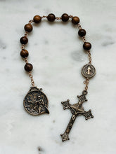 Load image into Gallery viewer, Saint Hubert Hunter Rosary: Wood and Bronze Tenner
