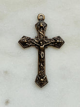 Load image into Gallery viewer, Petite Cherub Angels Crucifix -  Bronze - Antique Reproduction 580 CeCeAgnes Rosary Parts
