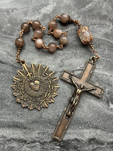 Load image into Gallery viewer, Ornate Bronze and Sunstone - Very Large - Sacred Heart - Single Decade Rosary CeCeAgnes
